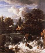 a waterfall in a rocky landscape Jacob van Ruisdael